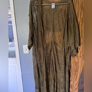 Lace Kimono Duster Coverup